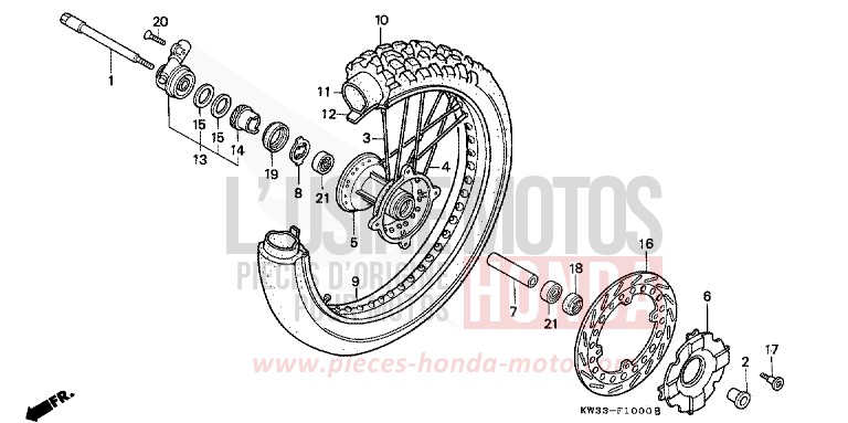 FRONT WHEEL for Dominator 250 CHECKER BLACK METALLIC (NH217K) from 1988